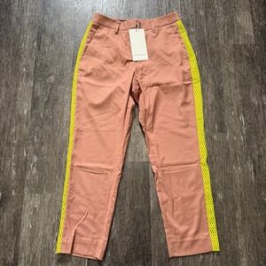 WILDFANG The Empower Colorblock Slim Crop Pant Tan Peach Neon Yellow Size 6